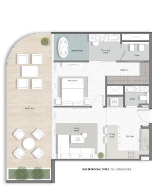 1 BHK Floor Plan